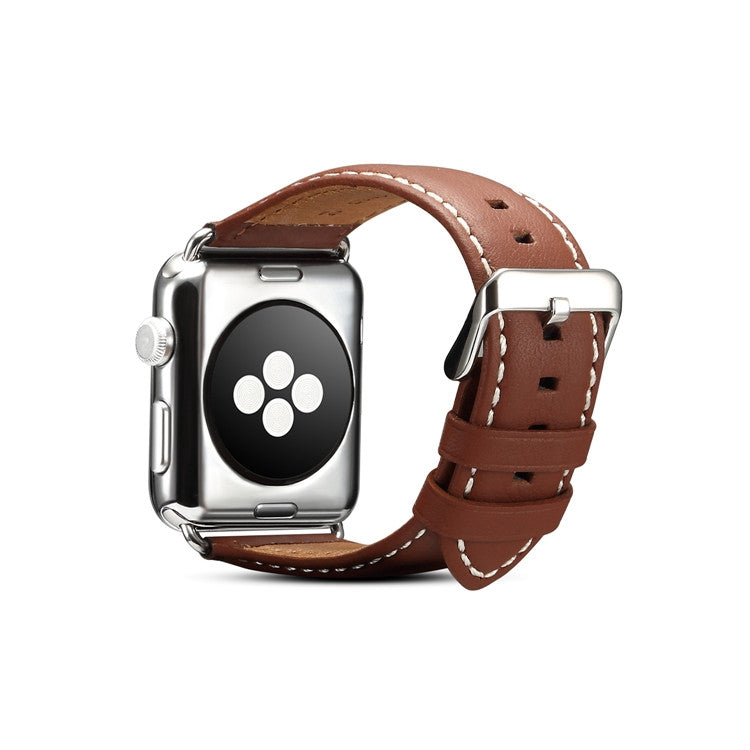 Denior Environmental Luxury Car Watch Leather Watch Band for Apple Watch Ultra 49mm&Watch Ultra 2 49mm / Series 10 46mm / 9&8&7 45mm / SE 3&SE 2&6&SE&5&4 44mm / 3&2&1 42mm(Brown) - Watch Bands by Denior | Online Shopping UK | buy2fix