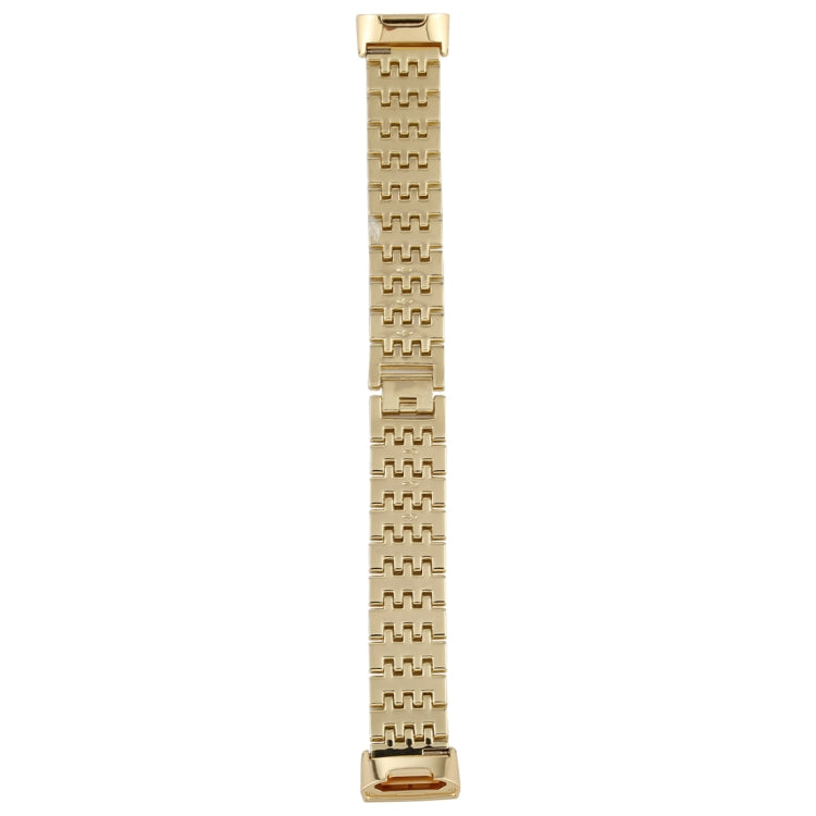 For Fitbit Charge 3 Diamond-studded Stainless Steel  Watch Band(Gold) - Watch Bands by buy2fix | Online Shopping UK | buy2fix