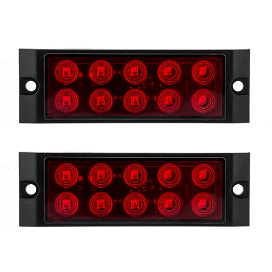 2pcs Car / Truck 10LEDs Side Marker Indicator Lights Bulb Lamp (Red) - Clearance Lights by buy2fix | Online Shopping UK | buy2fix