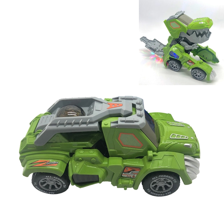 HG-882 Electric Dinosaur Deformation Car Toy Universal Light Music Toy (Green) - Music Toys by buy2fix | Online Shopping UK | buy2fix