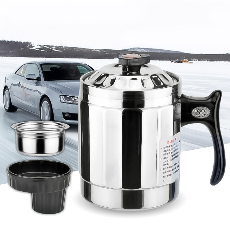 Universal DC 24V Stainless Steel Car Electric Kettle Heated Mug Heating Cup with Charger Cigarette Lighter for Car and Family, Capacity: 1000ML - Heating Cups by buy2fix | Online Shopping UK | buy2fix