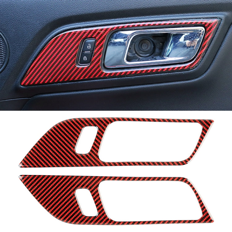 2 in 1 Car Carbon Fiber Inner Door Handle Decorative Sticker for Ford Mustang 2015-2020 - Car Interior Mouldings by buy2fix | Online Shopping UK | buy2fix