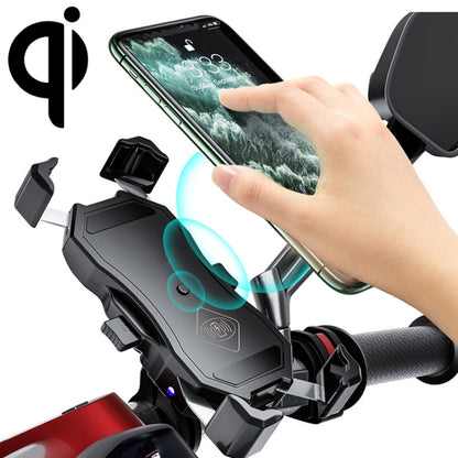 2 in 1 Motorcycle Wireless Charger + QC 3.0 USB Fast Charging Phone Holder - Holder by buy2fix | Online Shopping UK | buy2fix