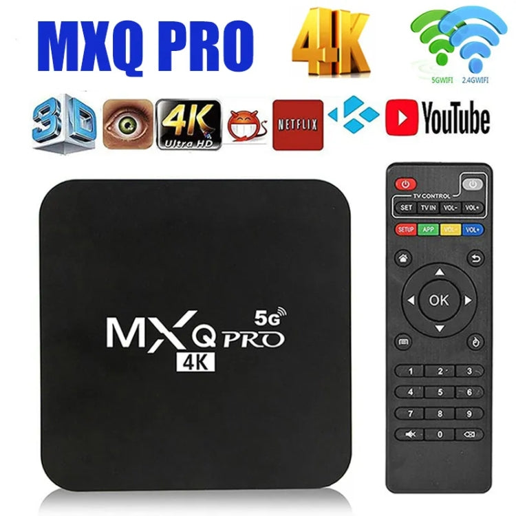 MXQ Pro 4K TV Box Rockchip RK3228A Quad Core CPU Android 7.1, 1GB+8GB wtih Remote Control, EU Plug - RK3228A by buy2fix | Online Shopping UK | buy2fix