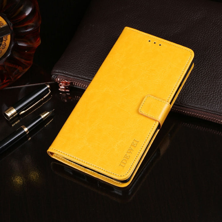 For OnePlus Nord N100 idewei Crazy Horse Texture Horizontal Flip Leather Case with Holder & Card Slots & Wallet(Yellow) - OnePlus Cases by idewei | Online Shopping UK | buy2fix