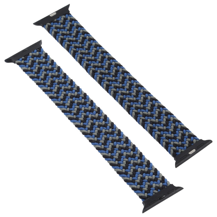 Plastic Buckle Mixed Color Nylon Braided Single Loop Watch Band For Apple Watch Ultra 49mm&Watch Ultra 2 49mm / Series 9&8&7 45mm / SE 3&SE 2&6&SE&5&4 44mm / 3&2&1 42mm, Size:XXL(Camouflage Blue) - Watch Bands by buy2fix | Online Shopping UK | buy2fix