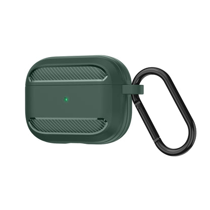 Wireless Earphones Shockproof Carbon Fiber Armor TPU Protective Case For AirPods Pro(Grass Green) - For AirPods Pro by buy2fix | Online Shopping UK | buy2fix