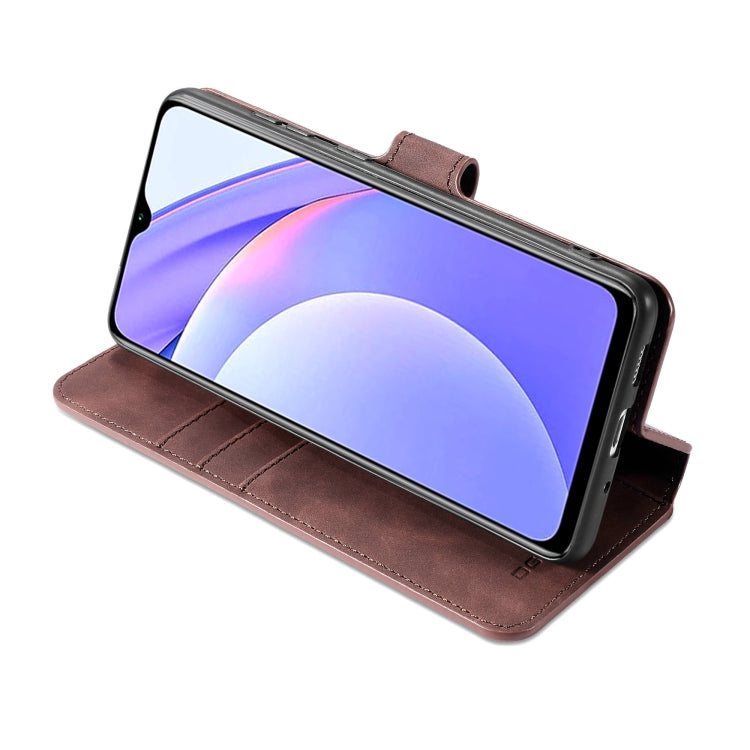 For Xiaomi Redmi Note 9 4G DG.MING Retro Oil Side Horizontal Flip Leather Case with Holder & Card Slots & Wallet(Coffee) - Xiaomi Cases by DG.MING | Online Shopping UK | buy2fix