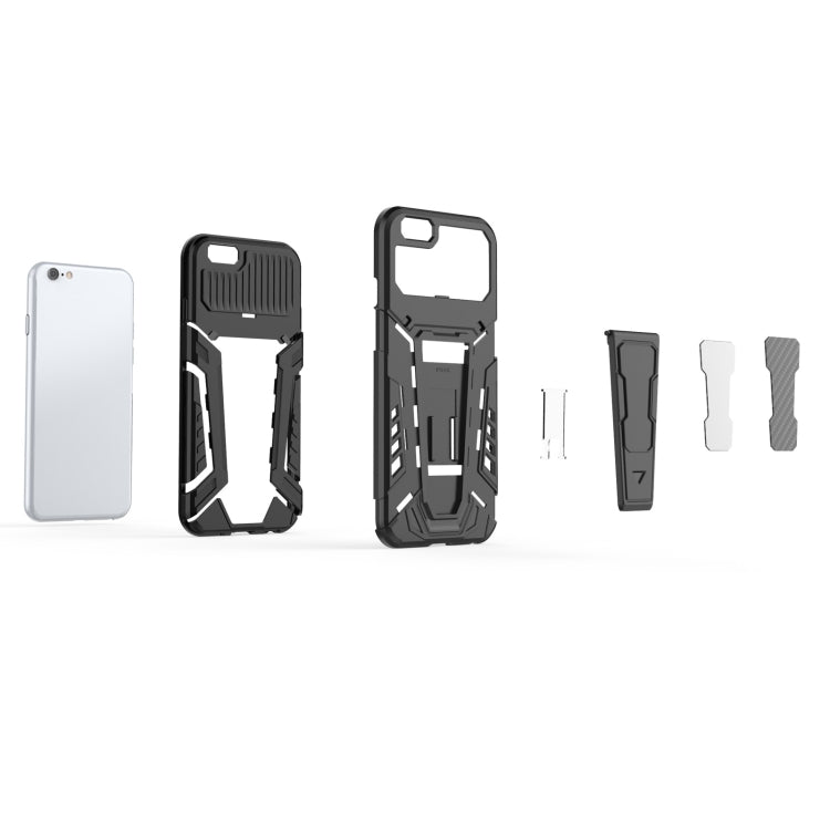 War Chariot Series Armor All-inclusive Shockproof PC + TPU Protective Case with Invisible Holder For iPhone 6(White) - More iPhone Cases by buy2fix | Online Shopping UK | buy2fix