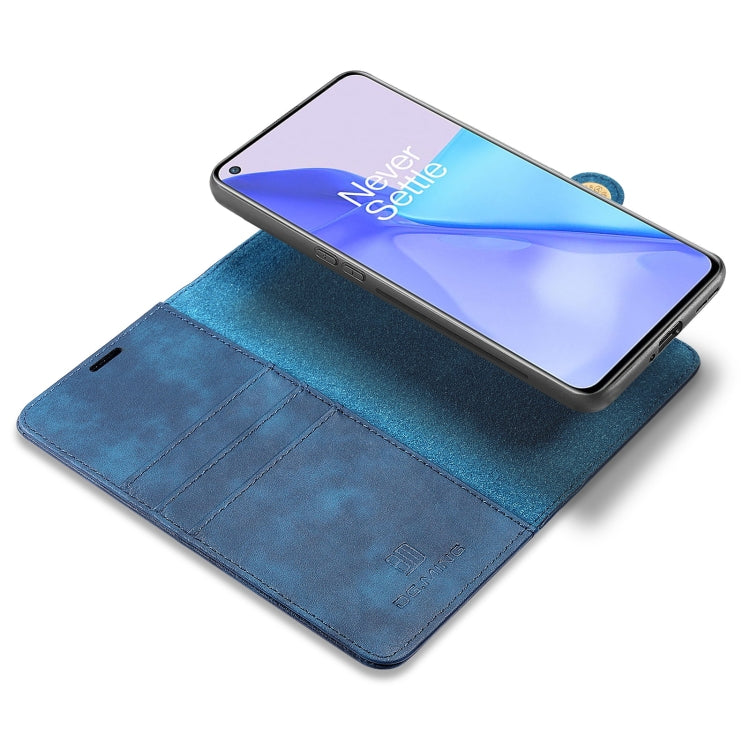 For OnePlus 9 DG.MING Crazy Horse Texture Flip Detachable Magnetic Leather Case with Holder & Card Slots & Wallet(Blue) - OnePlus Cases by DG.MING | Online Shopping UK | buy2fix