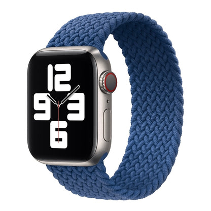 Metal Head Braided Nylon Solid Color Watch Band For Apple Watch Ultra 49mm&Watch Ultra 2 49mm / Series 9&8&7 45mm / SE 3&SE 2&6&SE&5&4 44mm / 3&2&1 42mm, Size:S 145mm(Cold Sea Blue) - Watch Bands by buy2fix | Online Shopping UK | buy2fix