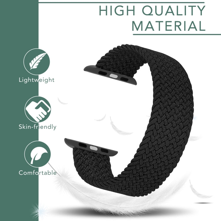 Metal Head Braided Nylon Solid Color Watch Band For Apple Watch Ultra 49mm&Watch Ultra 2 49mm / Series 9&8&7 45mm / SE 3&SE 2&6&SE&5&4 44mm / 3&2&1 42mm, Size:S 145mm(Cold Sea Blue) - Watch Bands by buy2fix | Online Shopping UK | buy2fix