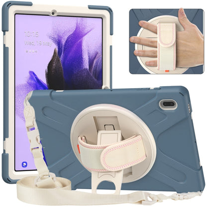 For Samsung Galaxy Tab S7 FE T730 / S7+ / S9+ /S8+ Silicone + PC Protective Case with Holder & Shoulder Strap(Cornflower Blue) - Other Galaxy Tab PC by buy2fix | Online Shopping UK | buy2fix