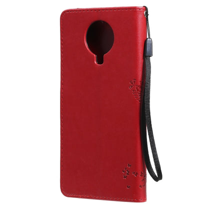 For Nokia G10 Tree & Cat Pattern Pressed Printing Horizontal Flip PU Leather Case with Holder & Card Slots & Wallet & Lanyard(Red) - Nokia Cases by buy2fix | Online Shopping UK | buy2fix