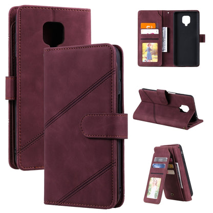 For Xiaomi Redmi Note 9 Pro/Note 9S Skin Feel Business Horizontal Flip PU Leather Case with Holder & Multi-Card Slots & Wallet & Lanyard & Photo Frame(Red) - Xiaomi Cases by buy2fix | Online Shopping UK | buy2fix