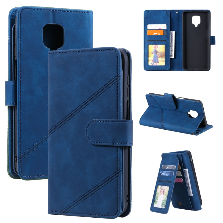 For Xiaomi Redmi Note 9 Pro/Note 9S Skin Feel Business Horizontal Flip PU Leather Case with Holder & Multi-Card Slots & Wallet & Lanyard & Photo Frame(Blue) - Xiaomi Cases by buy2fix | Online Shopping UK | buy2fix