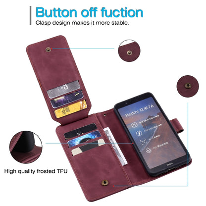 For Xiaomi Redmi 7A Skin Feel Business Horizontal Flip PU Leather Case with Holder & Multi-Card Slots & Wallet & Lanyard & Photo Frame(Red) - Xiaomi Cases by buy2fix | Online Shopping UK | buy2fix