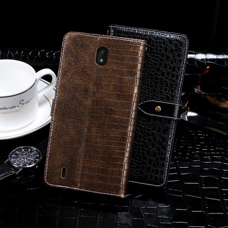 For Nokia C01 Plus idewei Crocodile Texture Horizontal Flip Leather Case with Holder & Card Slots & Wallet(Black) - Nokia Cases by idewei | Online Shopping UK | buy2fix