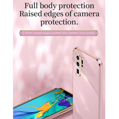 For Huawei P30 Pro XINLI Straight Edge 6D Electroplate TPU Phone Case with Ring Holder(White) - Huawei Cases by XINLI | Online Shopping UK | buy2fix