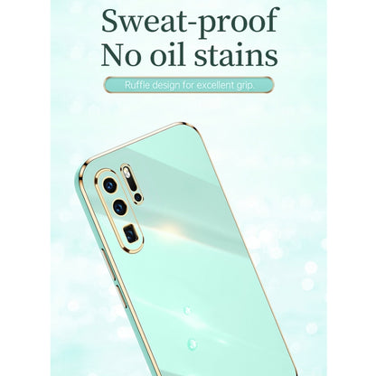 For Huawei P30 Pro XINLI Straight Edge 6D Electroplate TPU Phone Case with Ring Holder(White) - Huawei Cases by XINLI | Online Shopping UK | buy2fix