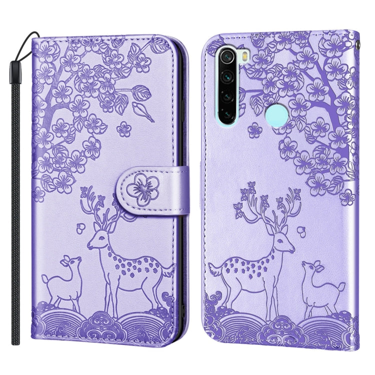 For Xiaomi Redmi Note 8 Sika Deer Embossing Pattern Horizontal Flip PU Leather Case with Holder & Card Slot & Wallet & Photo Frame(Purple) - Xiaomi Cases by buy2fix | Online Shopping UK | buy2fix