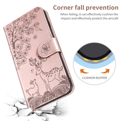 For Xiaomi Redmi Note 9 Sika Deer Embossing Pattern Horizontal Flip PU Leather Case with Holder & Card Slot & Wallet & Photo Frame(Rose Gold) - Xiaomi Cases by buy2fix | Online Shopping UK | buy2fix