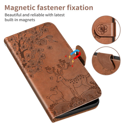 For Xiaomi Redmi Note 9T Sika Deer Embossing Pattern Horizontal Flip PU Leather Case with Holder & Card Slot & Wallet & Photo Frame(Brown) - Xiaomi Cases by buy2fix | Online Shopping UK | buy2fix