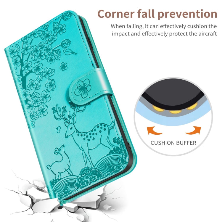 For Xiaomi Mi 11 Sika Deer Embossing Pattern Horizontal Flip PU Leather Case with Holder & Card Slot & Wallet & Photo Frame(Green) - Xiaomi Cases by buy2fix | Online Shopping UK | buy2fix