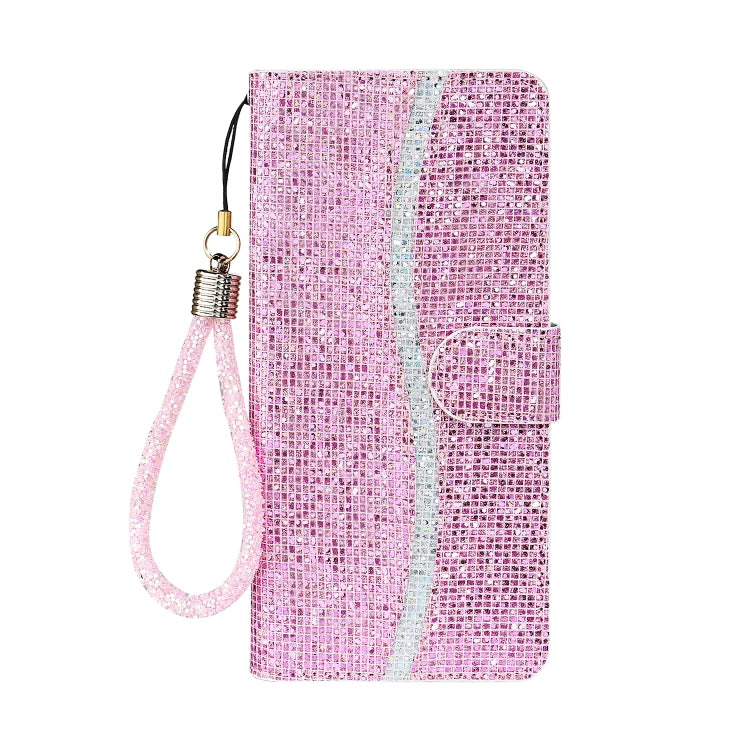 For iPhone 13 Pro Max Glitter Powder Horizontal Flip Leather Case with Card Slots & Holder & Lanyard (Pink) - iPhone 13 Pro Max Cases by buy2fix | Online Shopping UK | buy2fix