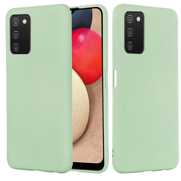 For Samsung Galaxy A03s (166.59mm) Pure Color Liquid Silicone Shockproof Full Coverage Case(Green) - Galaxy Phone Cases by buy2fix | Online Shopping UK | buy2fix