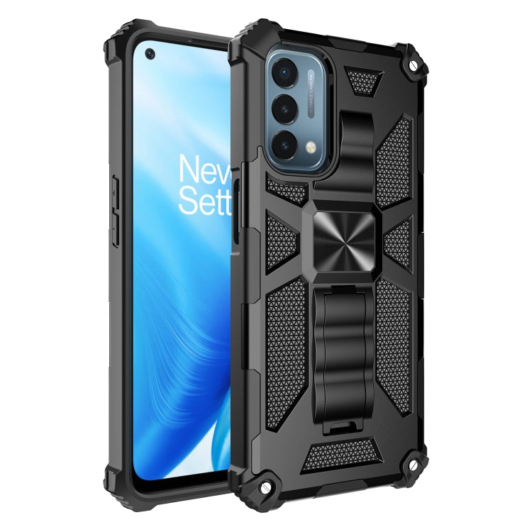 For OPPO A54 4G / A55 5G Shockproof TPU + PC Magnetic Protective Case with Holder(Black) - OPPO Cases by buy2fix | Online Shopping UK | buy2fix