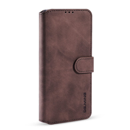 For Samsung Galaxy A22 5G DG.MING Retro Oil Side Horizontal Flip Leather Case with Holder & Card Slots & Wallet(Coffee) - Galaxy Phone Cases by DG.MING | Online Shopping UK | buy2fix