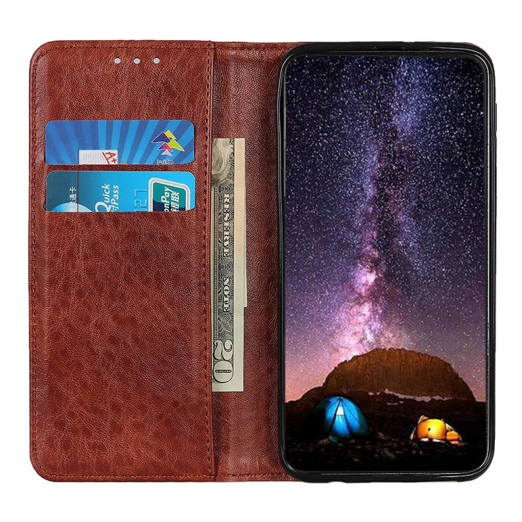 For OPPO A16 Magnetic Crazy Horse Texture Horizontal Flip Leather Case with Holder & Card Slots & Wallet(Brown) - OPPO Cases by buy2fix | Online Shopping UK | buy2fix