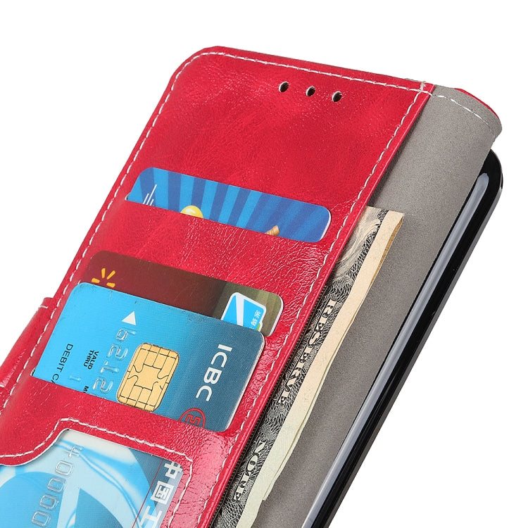 For OPPO A16 Retro Crazy Horse Texture Horizontal Flip Leather Case with Holder & Card Slots & Photo Frame & Wallet(Red) - OPPO Cases by buy2fix | Online Shopping UK | buy2fix