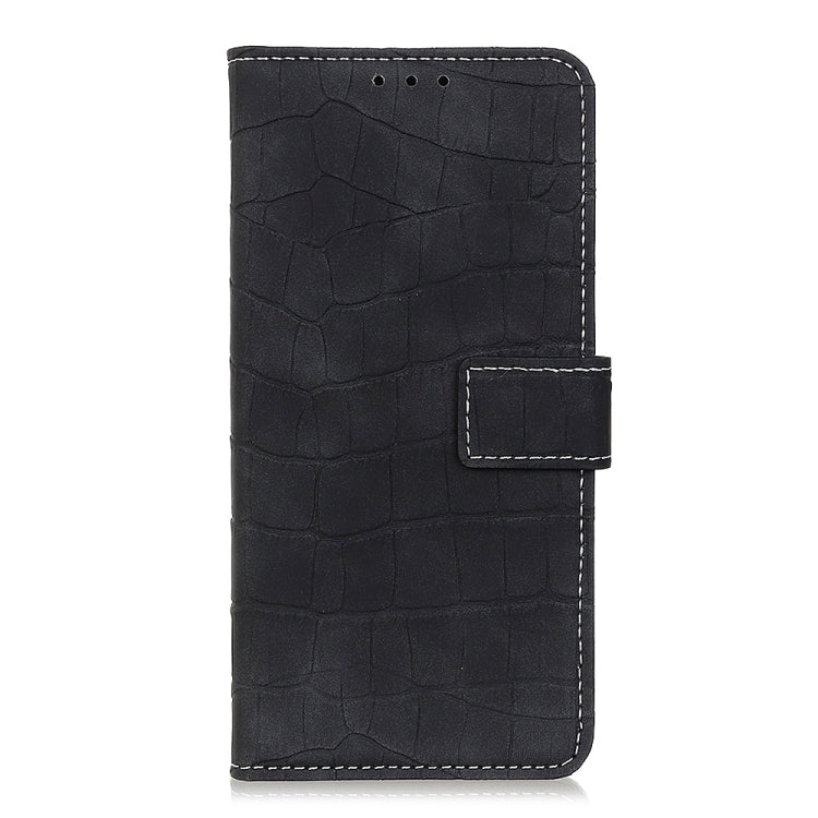 For OPPO A16 Magnetic Crocodile Texture Horizontal Flip Leather Case with Holder & Card Slots & Wallet(Black) - OPPO Cases by buy2fix | Online Shopping UK | buy2fix