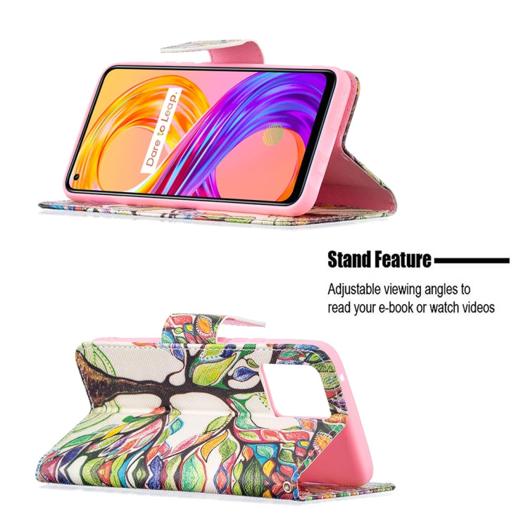 For OPPO Realme 8 / Realme 8 Pro Colored Drawing Pattern Horizontal Flip Leather Case with Holder & Card Slots & Wallet(Tree Life) - Realme Cases by buy2fix | Online Shopping UK | buy2fix