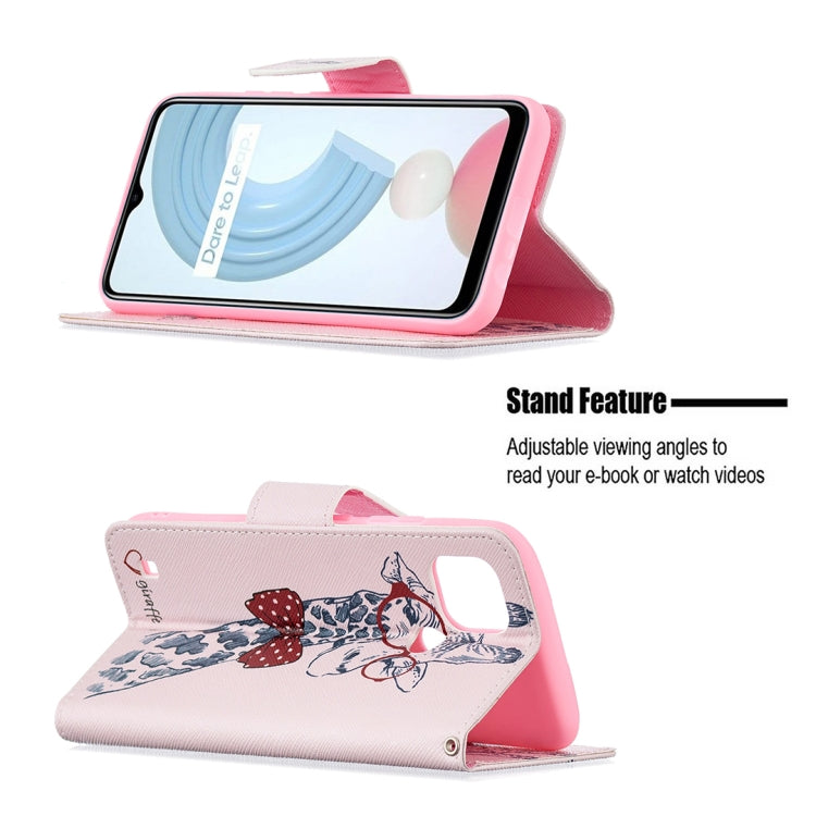 For OPPO Realme C21 / C20 Colored Drawing Pattern Horizontal Flip Leather Case with Holder & Card Slots & Wallet(Deer) - Realme Cases by buy2fix | Online Shopping UK | buy2fix