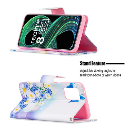 For OPPO Realme 8 5G / Realme V13 Colored Drawing Pattern Horizontal Flip Leather Case with Holder & Card Slots & Wallet(Butterfly Love) - Realme Cases by buy2fix | Online Shopping UK | buy2fix