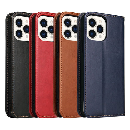 For iPhone 13 Pro Max Fierre Shann PU Leather Texture Horizontal Flip Leather Case with Holder & Card Slots & Wallet (Red) - iPhone 13 Pro Max Cases by FIERRE SHANN | Online Shopping UK | buy2fix