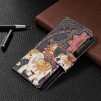 For OPPO A74 5G/A93 5G/A54 5G Colored Drawing Pattern Zipper Horizontal Flip Leather Case with Holder & Card Slots & Wallet(Flower Elephants) - OPPO Cases by buy2fix | Online Shopping UK | buy2fix