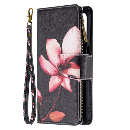 For OPPO A74 5G/A93 5G/A54 5G Colored Drawing Pattern Zipper Horizontal Flip Leather Case with Holder & Card Slots & Wallet(Lotus) - OPPO Cases by buy2fix | Online Shopping UK | buy2fix