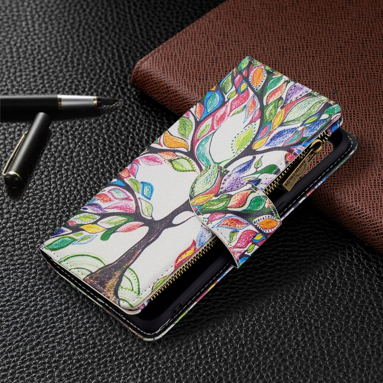 For OPPO Reno5 5G Colored Drawing Pattern Zipper Horizontal Flip Leather Case with Holder & Card Slots & Wallet(Big Tree) - OPPO Cases by buy2fix | Online Shopping UK | buy2fix