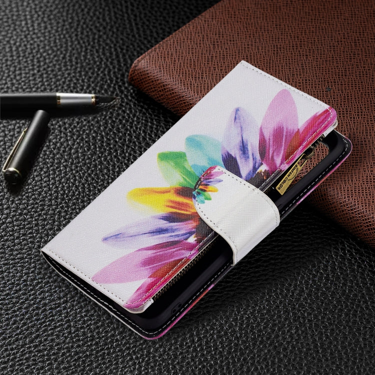 For OPPO Reno5 5G Colored Drawing Pattern Zipper Horizontal Flip Leather Case with Holder & Card Slots & Wallet(Sun Flower) - OPPO Cases by buy2fix | Online Shopping UK | buy2fix