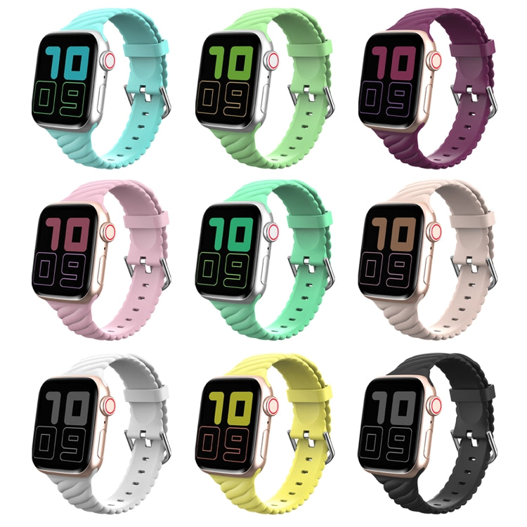 Solid Color Twist Silicone Watch Band For Apple Watch Ultra 49mm&Watch Ultra 2 49mm / Series 9&8&7 45mm / SE 3&SE 2&6&SE&5&4 44mm / 3&2&1 42mm(White) - Watch Bands by buy2fix | Online Shopping UK | buy2fix