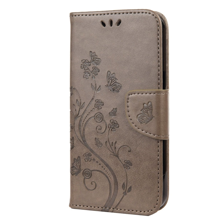 For iPhone 13 Pro Max Butterfly Flower Pattern Horizontal Flip Leather Case with Holder & Card Slots & Wallet (Grey) - iPhone 13 Pro Max Cases by buy2fix | Online Shopping UK | buy2fix