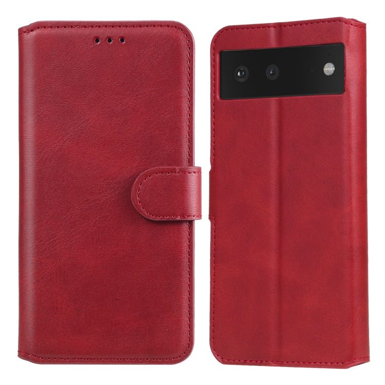 Classic Calf Texture PU + TPU Horizontal Flip Leather Case with Holder & Card Slots & Wallet For Google Pixel 6(Red) - Google Cases by buy2fix | Online Shopping UK | buy2fix