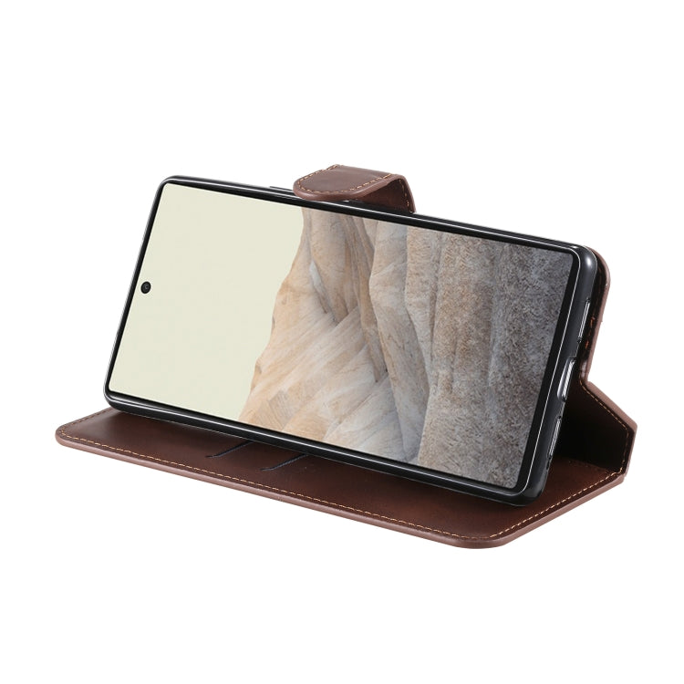 Classic Calf Texture PU + TPU Horizontal Flip Leather Case with Holder & Card Slots & Wallet For Google Pixel 6(Brown) - Google Cases by buy2fix | Online Shopping UK | buy2fix