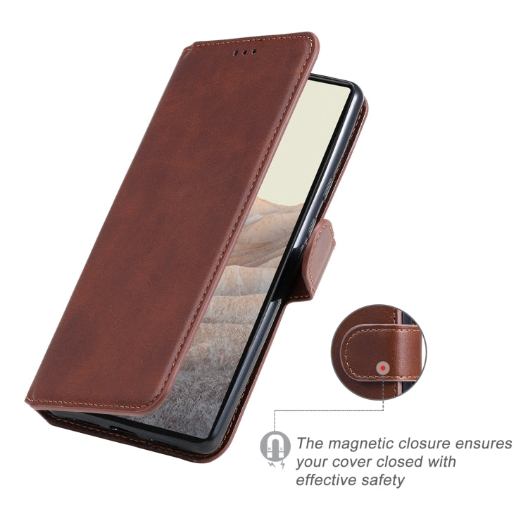 Classic Calf Texture PU + TPU Horizontal Flip Leather Case with Holder & Card Slots & Wallet For Google Pixel 6(Brown) - Google Cases by buy2fix | Online Shopping UK | buy2fix