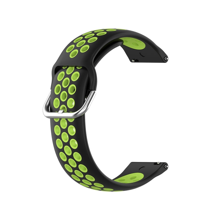 For Samsung Galaxy Watch4 40mm Two-color Silicone Watch Band(Black Lime Green) - Watch Bands by buy2fix | Online Shopping UK | buy2fix