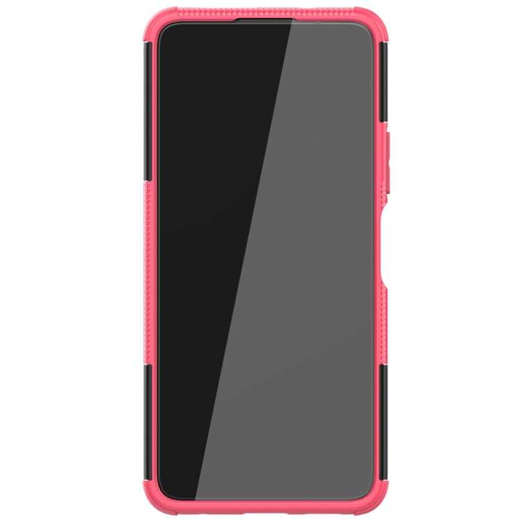 For Xiaomi Poco X3 GT Tire Texture Shockproof TPU+PC Protective Case with Holder(Pink) - Xiaomi Cases by buy2fix | Online Shopping UK | buy2fix